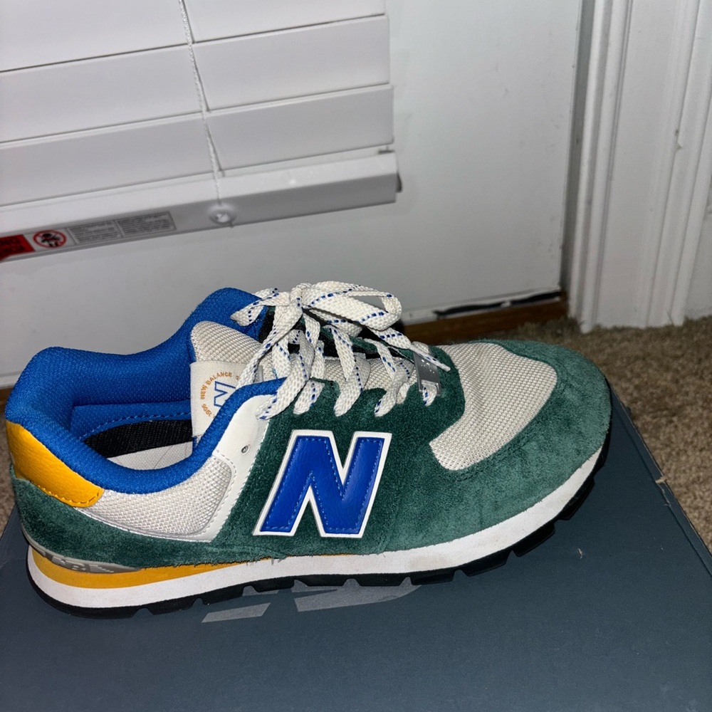 new balance 574 rugged green royal blue